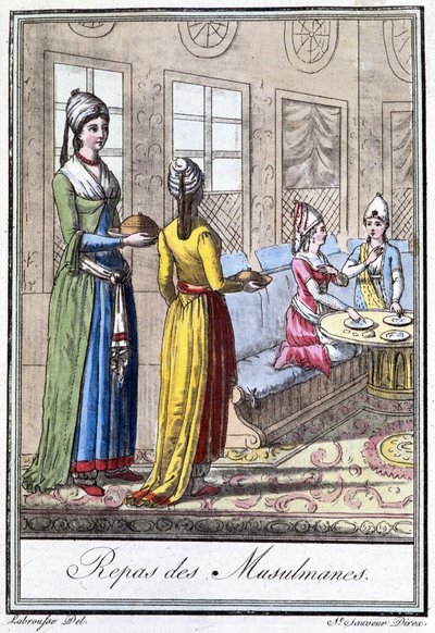 Pasto delle musulmane - in "Enciclopedia dei viaggi" di J. Grasset St Sauveur, ed. Deroy, Parigi da L.F. Labrousse