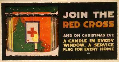 Poster di raccolta fondi natalizia per la Croce Rossa pub. 1917-18 da L.N. Britton