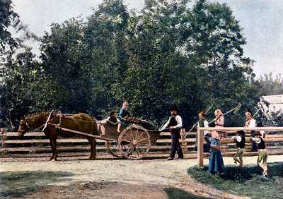 Contadini alla fine del raccolto, Svezia, c1890 da L Boulanger