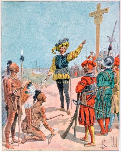 Jacques Cartier prende possesso della Baia di Gaspe, Canada, 1534 1900 da L Geisleh