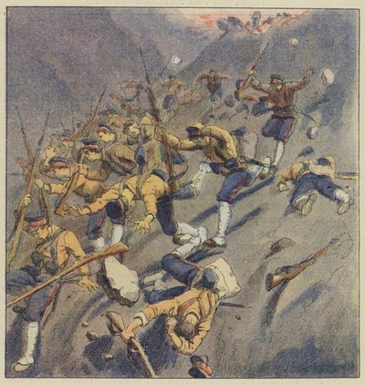 I russi respingono i giapponesi nel passo di Miaoline da L. Malespine