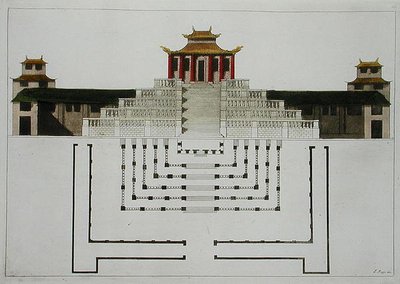 Piantina del tempio taoista e padiglione, tavola 10 da 