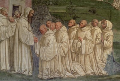 Monaci benedettini, dalla vita di San Benedetto da L. Signorelli