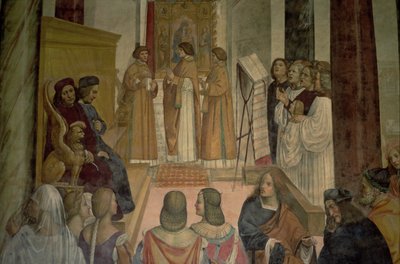 Scena corale, dalla Vita di San Benedetto da L. Signorelli