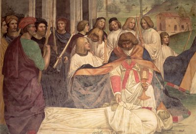 La morte di San Benedetto, dalla vita di San Benedetto da L. Signorelli