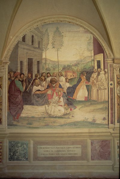 La morte di San Benedetto, dalla vita di San Benedetto da L. Signorelli