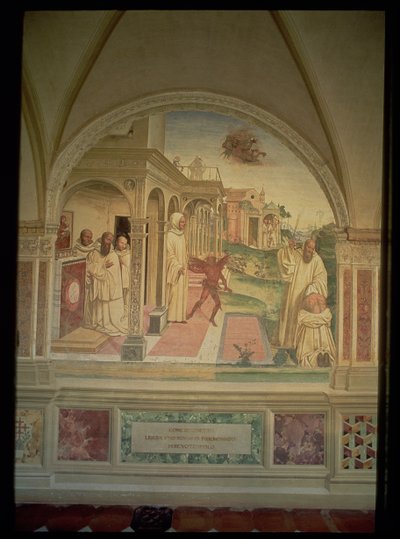 La flagellazione di San Benedetto, dalla Vita di San Benedetto da L. Signorelli