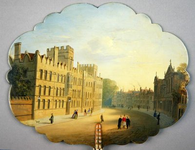 Schermo vittoriano, con una scena di Oxford High Street e Queen