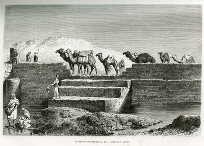 Il serbatoio di Abdullah, Arabia Saudita, illustrazione da "Pellegrinaggio a Nejd, la culla della razza araba", pubblicato nel World Tour, guidato da Edouard Charton (1807-1890) 1882 da Lady Anne Blunt
