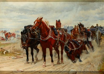 Eroi pazienti, una squadra di artiglieria a cavallo reale in azione da Lady Butler