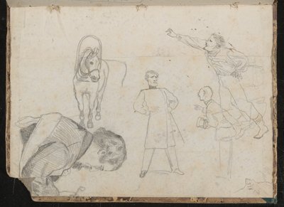 Studi di un cavallo e un uomo da Lady Butler