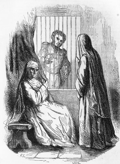Illustrazione per La duchessa di Langeais, romanzo di Honoré de Balzac (1799-1850) dalla collezione in più volumi intitolata Commedia umana, incisione di Laisne da Laisne Laisne