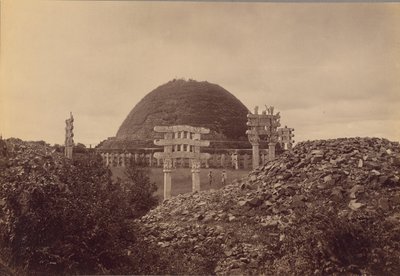 Vista generale di Sanchi Tope, distretto di Bhopal da Lala Deen Dayal