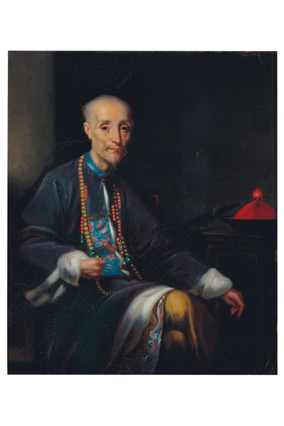 Ritratto di Houqua, tre quarti di lunghezza, seduto, in un interno da Lam Qua (attr. to)