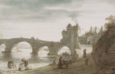 Ponte sulla Loira ad Amboise. Anni 1640 da Lambert Doomer
