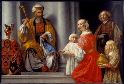 La profetessa Anna porta suo figlio Samuele al sommo sacerdote Eli per ringraziare il Signore per averlo guarito dalla sterilità da Lambert Doomer