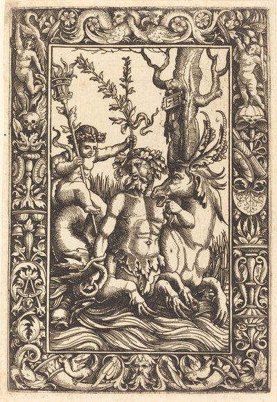 Soggetto marino mitologico da Lambert Hopfer after Nicoletto da Modena