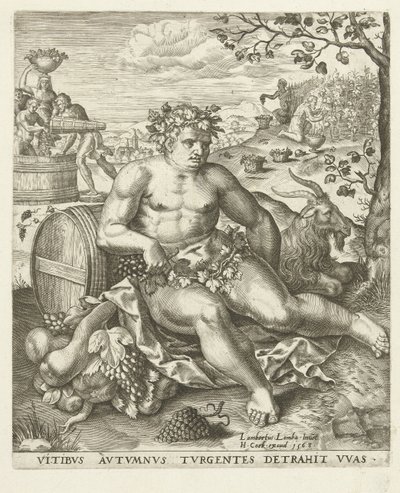 Autunno: Bacco e la vendemmia da Lambert Lombard