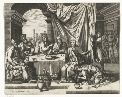 Maria Maddalena unge i piedi di Cristo da Lambert Lombard