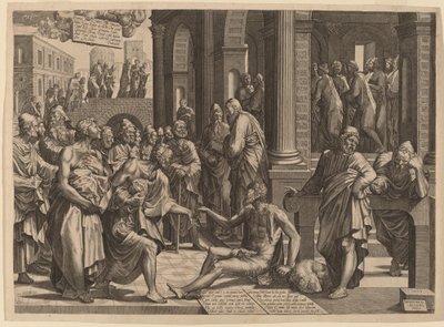 Gli apostoli Pietro e Giovanni guariscono il paralitico da Lambert Suavius
