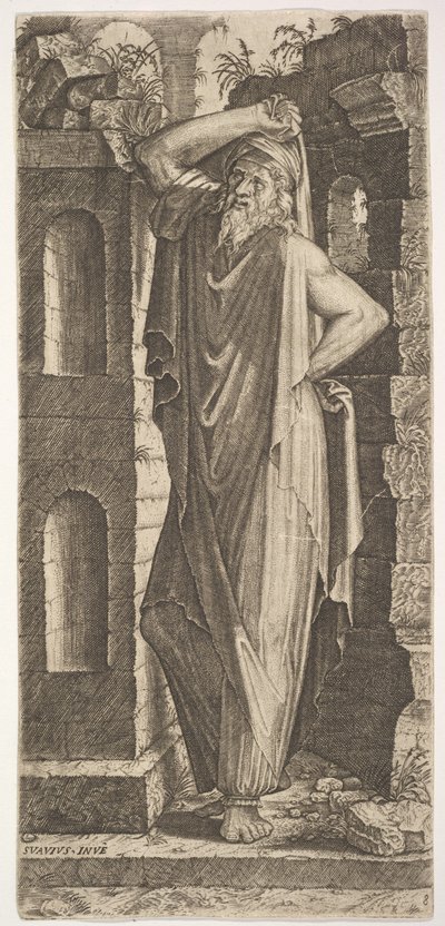 San Filippo, in piedi con la mano sinistra sul fianco e la mano destra appoggiata su... da Lambert Suavius