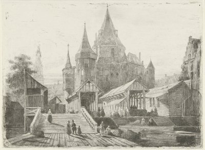 Veduta del Nieuwmarkt ad Amsterdam da Lambertus  Hardenberg