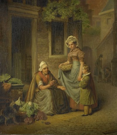 Donna che vende verdure da Lambertus Johannes Hansen