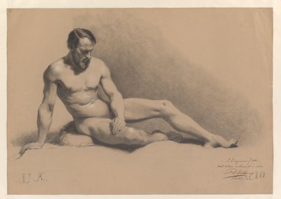Nudo maschile seduto da Lambertus Lingeman