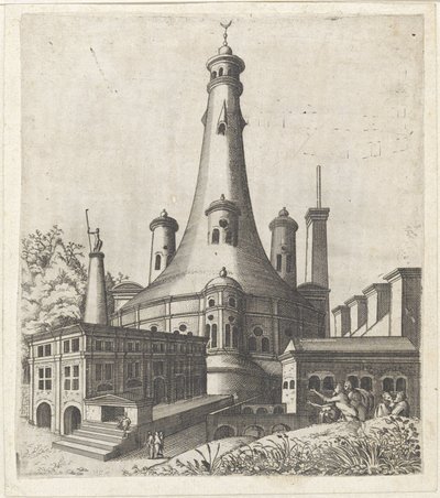 Edificio con una mezzaluna sul tetto da Lambertus Suavius