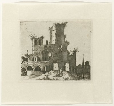Rovina con torre rettangolare da Lambertus Suavius