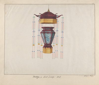 Design per una lampada da sala, ca. 1800-1810 da Lamqua