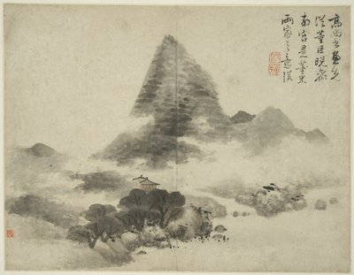 Paesaggio nello stile dei maestri antichi: dopo Gao Shangshu, seguendo Dong Yuan (attivo 937-975) e Ju Ran, e successivamente nello stile di Mi Fu (1051-1107) da Lan Ying