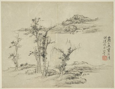 Paesaggio nello Stile dei Maestri Antichi: dopo Ni Zan (1301-1374) da Lan Ying