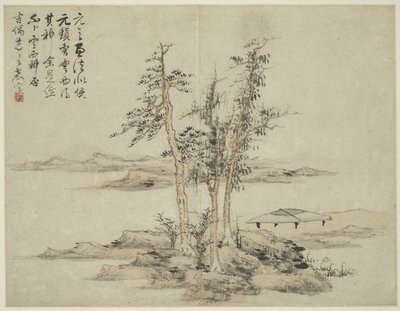 Paesaggio nello stile dei maestri antichi: dopo Ni Zan (1301-1374), Cao Zhibo (1272-1355) da Lan Ying