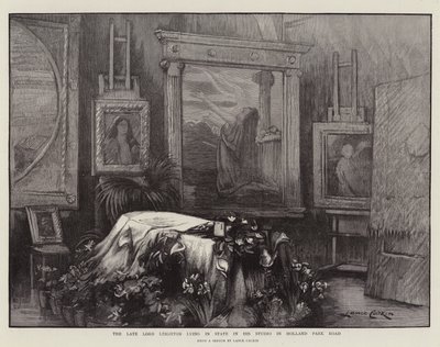 Il Defunto Lord Leighton in Stato nella sua Studio in Holland Park Road da Lance Calkin