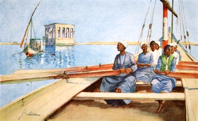 A Philae in una feluca, 1908 da Lance Thackeray