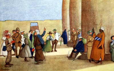 Due file nel tempio, 1908 da Lance Thackeray