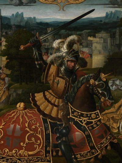 (dettaglio) della Leggenda di San Giorgio da Lancelot (school of) Blondeel