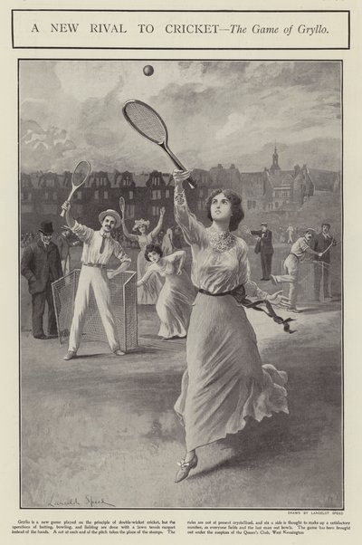 Un nuovo rivale del cricket - il gioco del gryllo (litografia) da Lancelot Speed