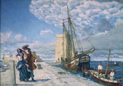 Passeggiata lungo il molo, 1908 da Lanceray