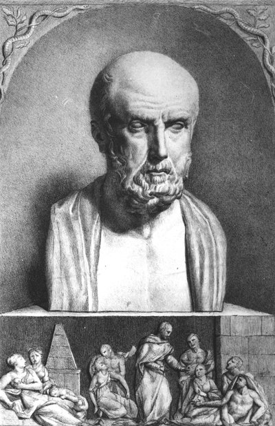 Ritratto di Ippocrate (c.460-c.377 a.C.), prima metà del XIX secolo da Langlume