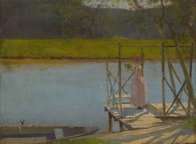 Donna accanto a una barca, c.1875-85 da Laszlo Mednyanszky