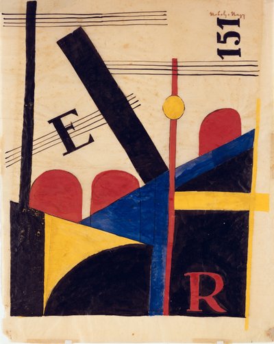Schizzo per il grande quadro ferroviario da Laszlo Moholy Nagy