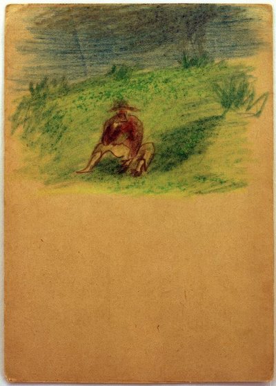 Senza titolo (Uomo seduto sul prato) da Laszlo Moholy Nagy