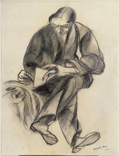 Figura seduta che legge da Laszlo Moholy Nagy