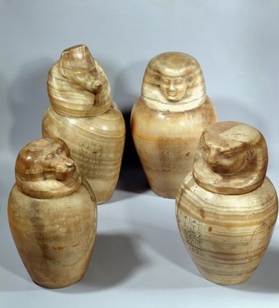 Vasi canopi di Hor-ir-aa, Saite da Late Period Egyptian