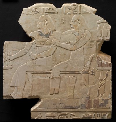 Coppia seduta: antenati di Mentuemhat da Late Period Egyptian