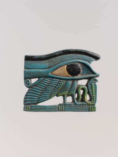 Amuleto occhio di Wedjat, 525-332 a.C. (faience verde) da Late Period Egyptian