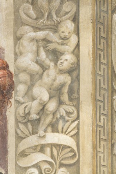 Putti, decorazioni intorno alle finestre da Lattanzio Gambara