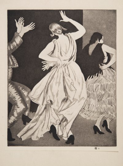 Ballerina spagnola n. 1, pub. 1923 da Laura Knight